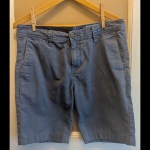 Volcom Blue Flat Front Shorts Casual Comfort Size 30
